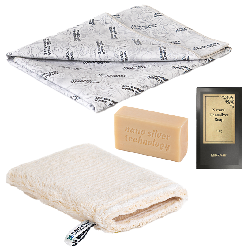 Zestaw rękawica beżowa sunbeam popielaty