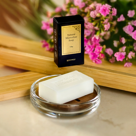 MYDŁO Z MIKROSREBREM - BIAŁE - NATURAL MICROSILVER SOAP - 200g RAYPATH