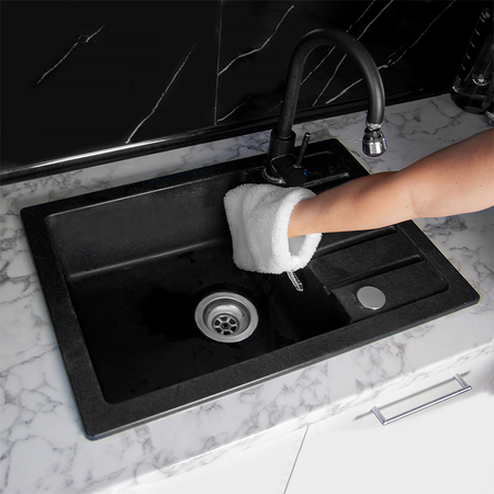 SET PENTRU CURĂȚARE UMEDĂ: MĂNUȘĂ ALBĂ SUNBEAM, SĂPUN ALBASTRU CU MICROARGINT - RAYPATH