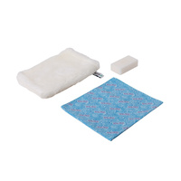 SET VOOR NAT WASSEN: WITTE HANDSCHOEN, SUNBEAM BLAUW, WIT ZEEP MET MICROZILVER - RAYPATH