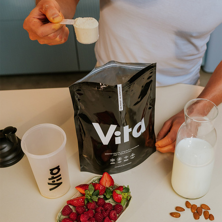 VITA SHAKE FRESA Y FRAMBUESA - 600 g. COMPLEMENTO ALIMENTICIO RAYPATH