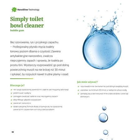 Tualetes tīrīšanas līdzeklis ar nanosrebronu - 750ml RAYPATH