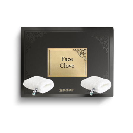 FACE GLOVE DUO 2 pcs. CLEANSING GLOVE FOR MAKEUP REMOVAL AND FACIAL CARE RAYPATH