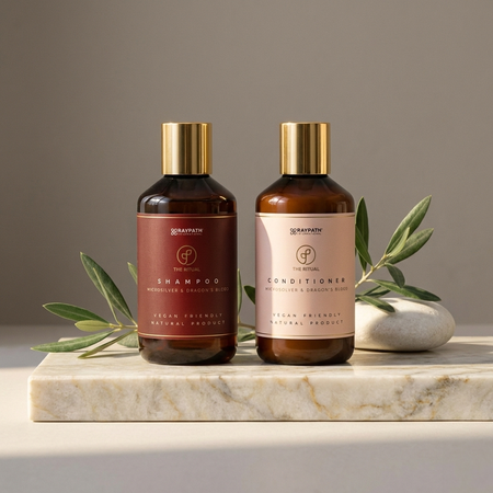 SET DE CHAMPÚ FORTALECEDOR Y ACONDICIONADOR HIDRATANTE DRAGON BLOOD SHAMPOO AND CONDITIONER - 2 x 300 ml RAYPATH