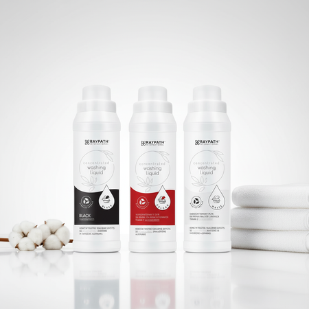 VEĻAS SKALBĒŠANAS LĪDZEKĻU KOMPLEKTS AR MĪKSTINĀTĀJU - 4X 500ML RAYPATH