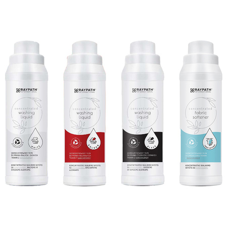 WASCHMITTELSET MIT WEICHSPÜLER – 4 X 500 ML RAYPATH