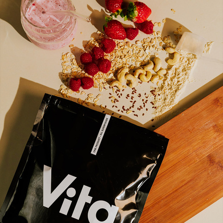 VITA SHAKE FRESA Y FRAMBUESA - 600 g. COMPLEMENTO ALIMENTICIO RAYPATH