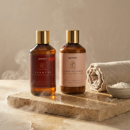 SET DE ȘAMPON FORTIFIANT ȘI BALSAM HIDRATANT DRAGON BLOOD SHAMPOO AND CONDITIONER - 2x300 ml RAYPATH