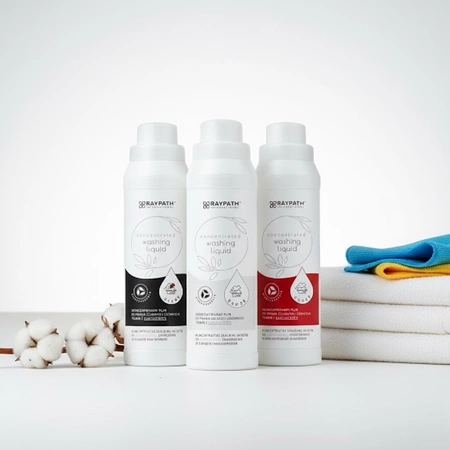 SET OF CONCENTRATED LAUNDRY LIQUIDS - FOR LIGHT, COLOR AND DARK - 3x 500ml RAYPATH