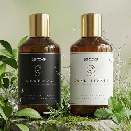 SET DE CHAMPÚ REGENERADOR Y ACONDICIONADOR HIDRATANTE GREEN CAVIAR SHAMPOO AND CONDITIONER - 2 x 300 ml RAYPATH